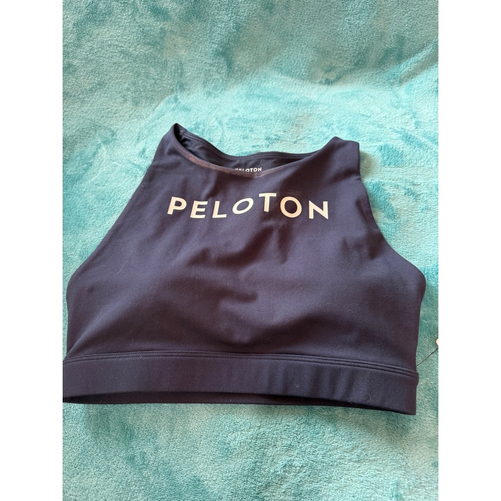 Peloton Cadent High Neck Racerback Bra Navy Blue Small WR00822-411-S NWT‎